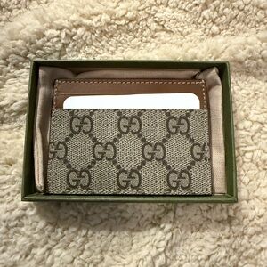Gucci Monogram Beige and Brown Card Holder